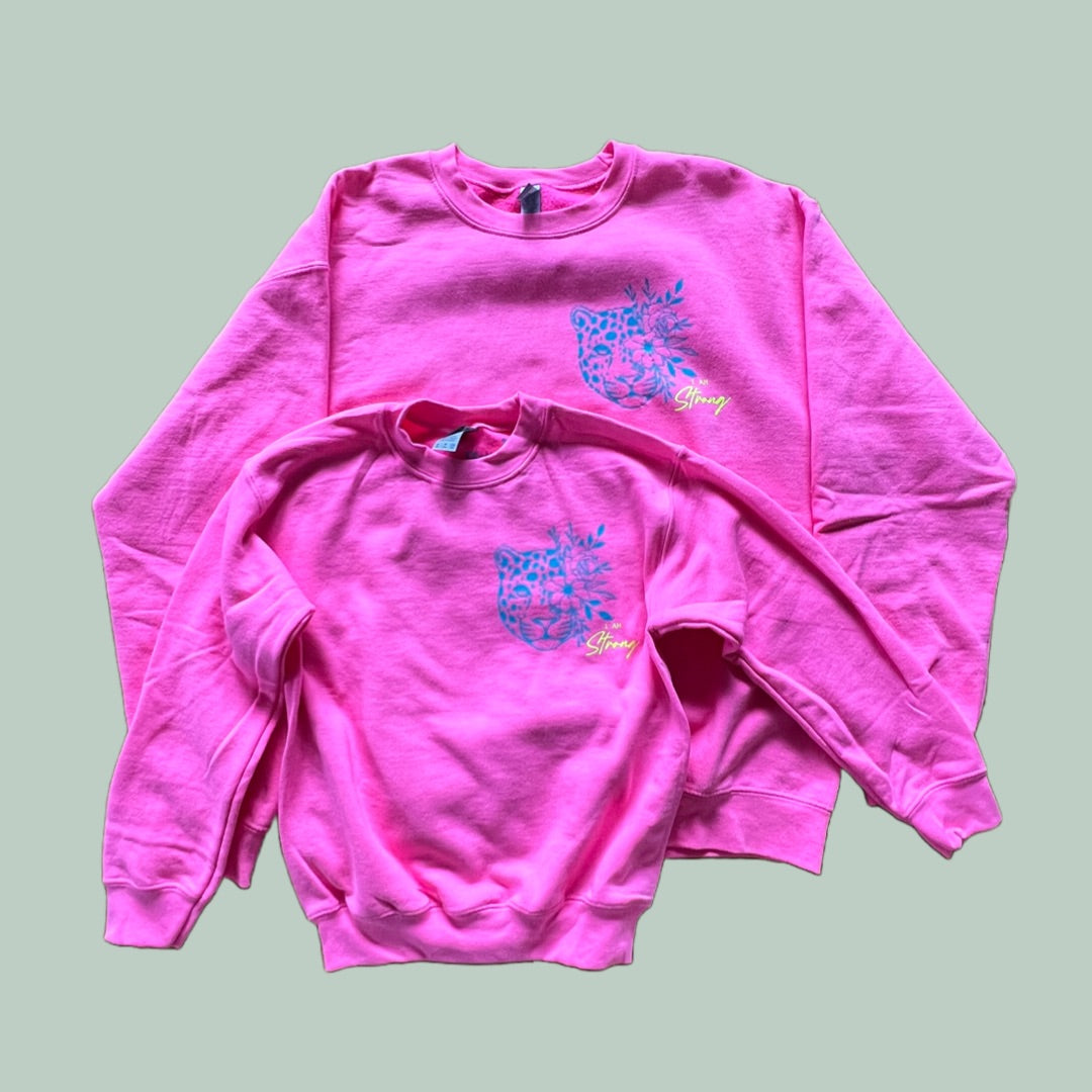 Good Vibes Leo Pullover für Kinder in neonpink