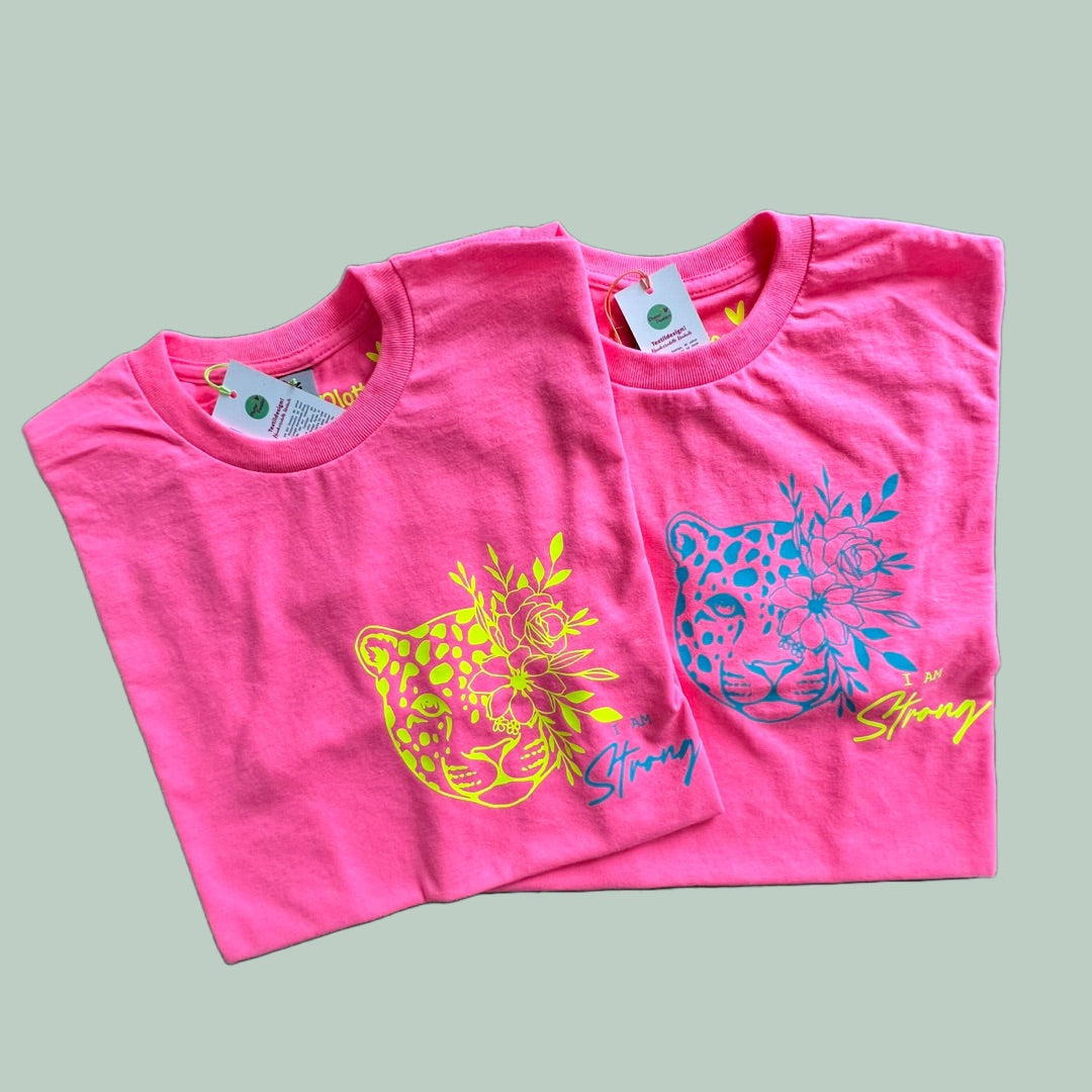 Statement Leo T-shirt neonpink