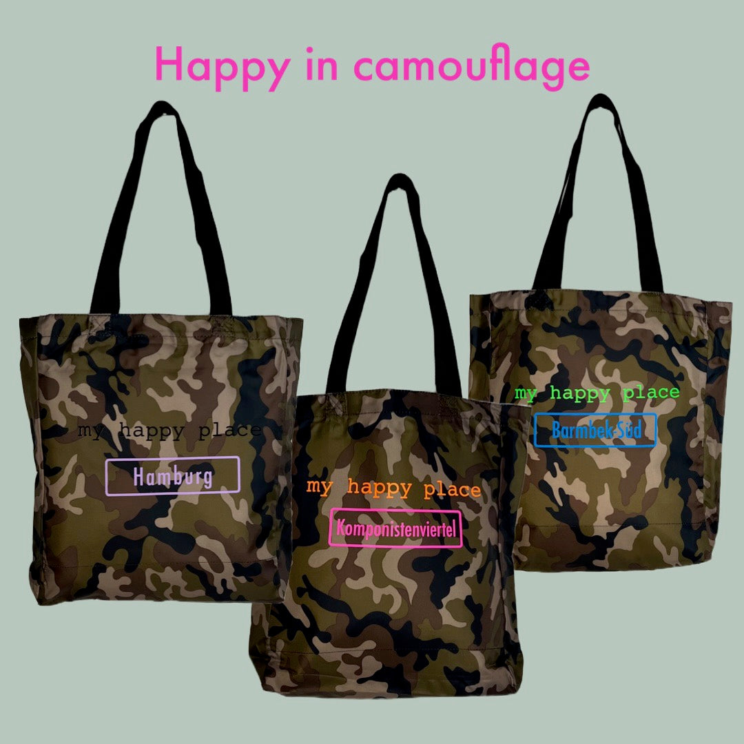 Shoppingbag "my happy place" camouflage Edition