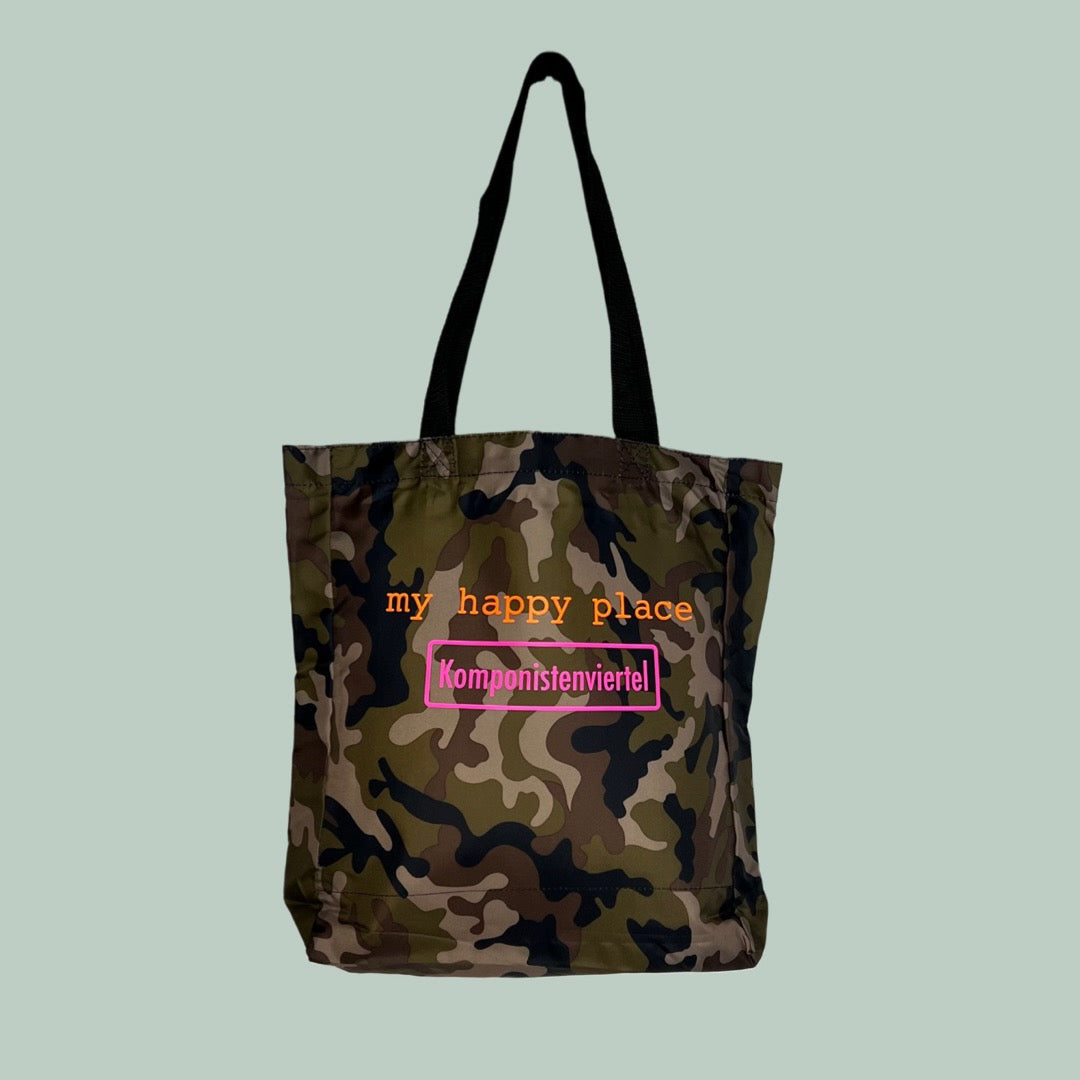 Shoppingbag "my happy place" camouflage Edition