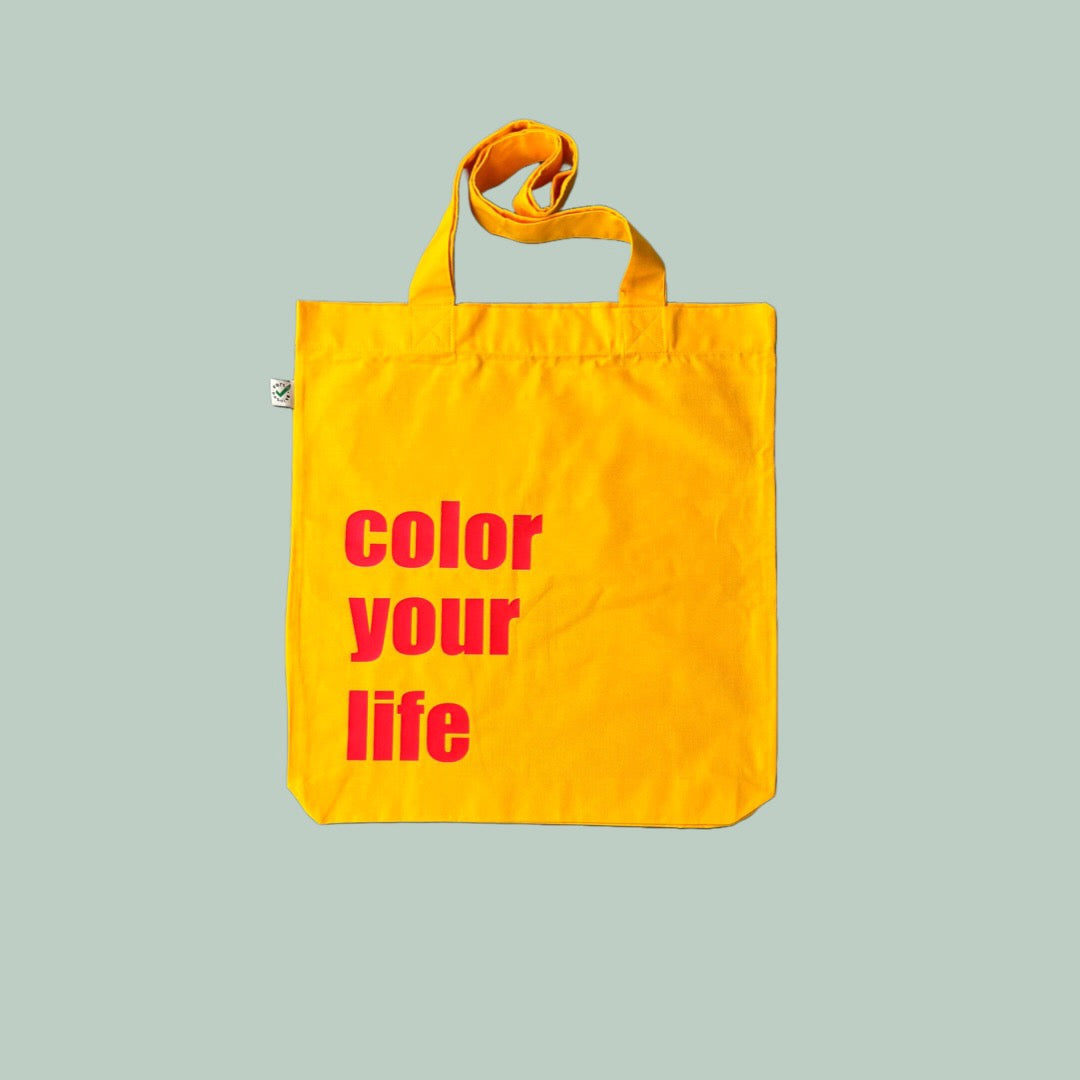 Shopper Tasche "color your life" goldgelb rot