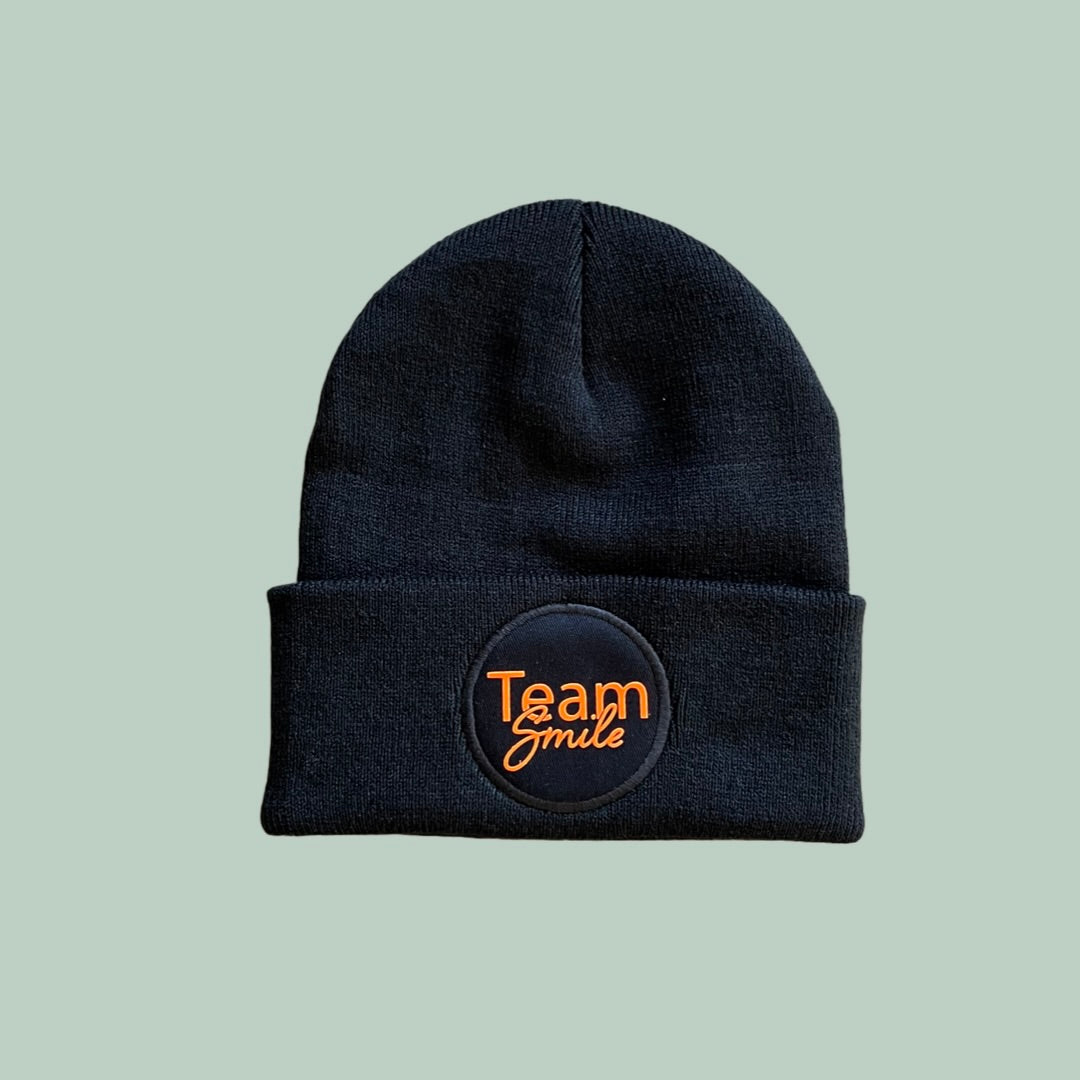 Statement Beanie Mütze "Team smile" bedruckt