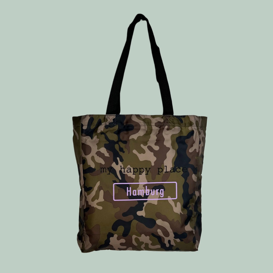 Shoppingbag "my happy place" camouflage Edition